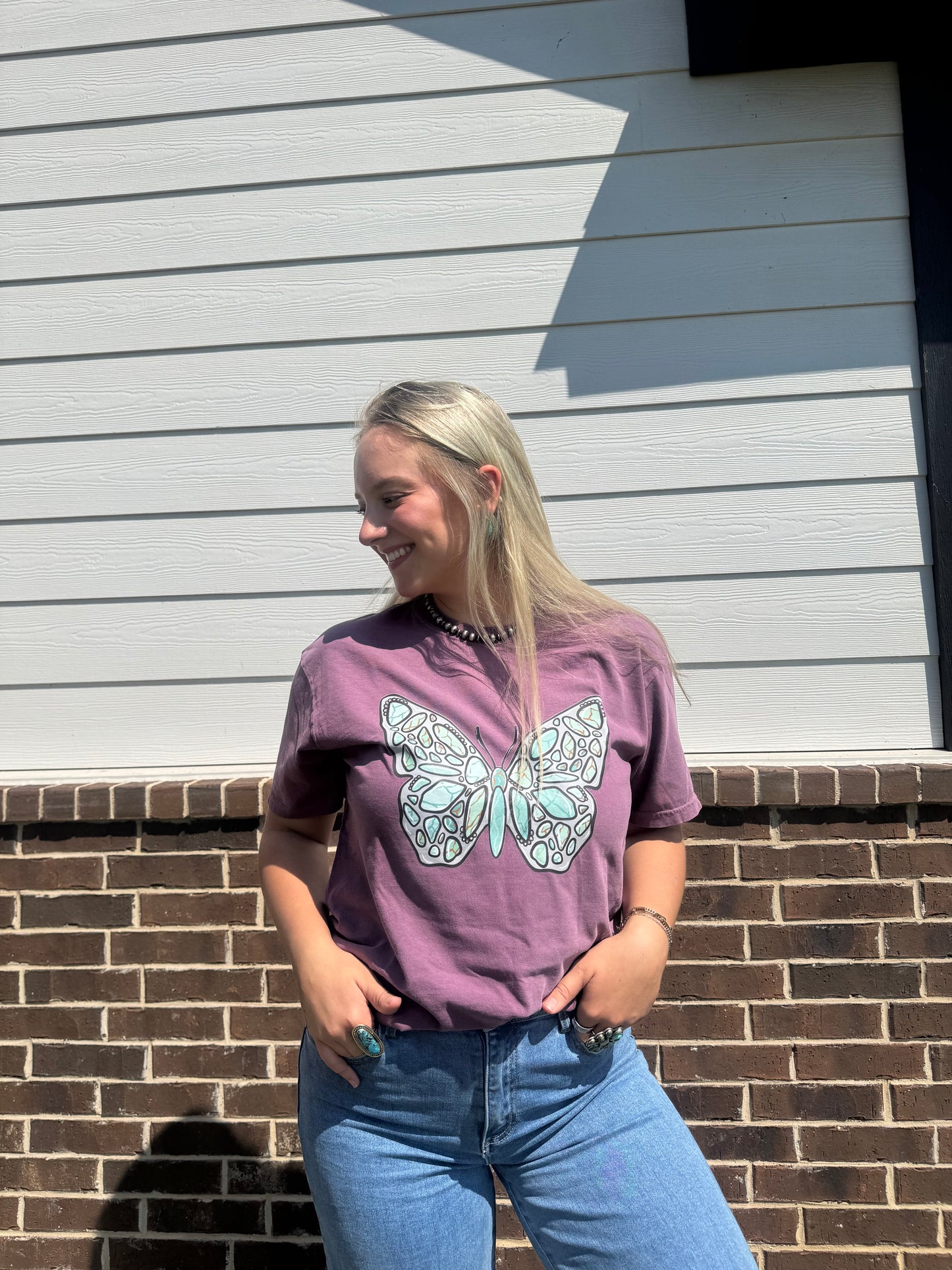 Turquoise Butterfly Tee