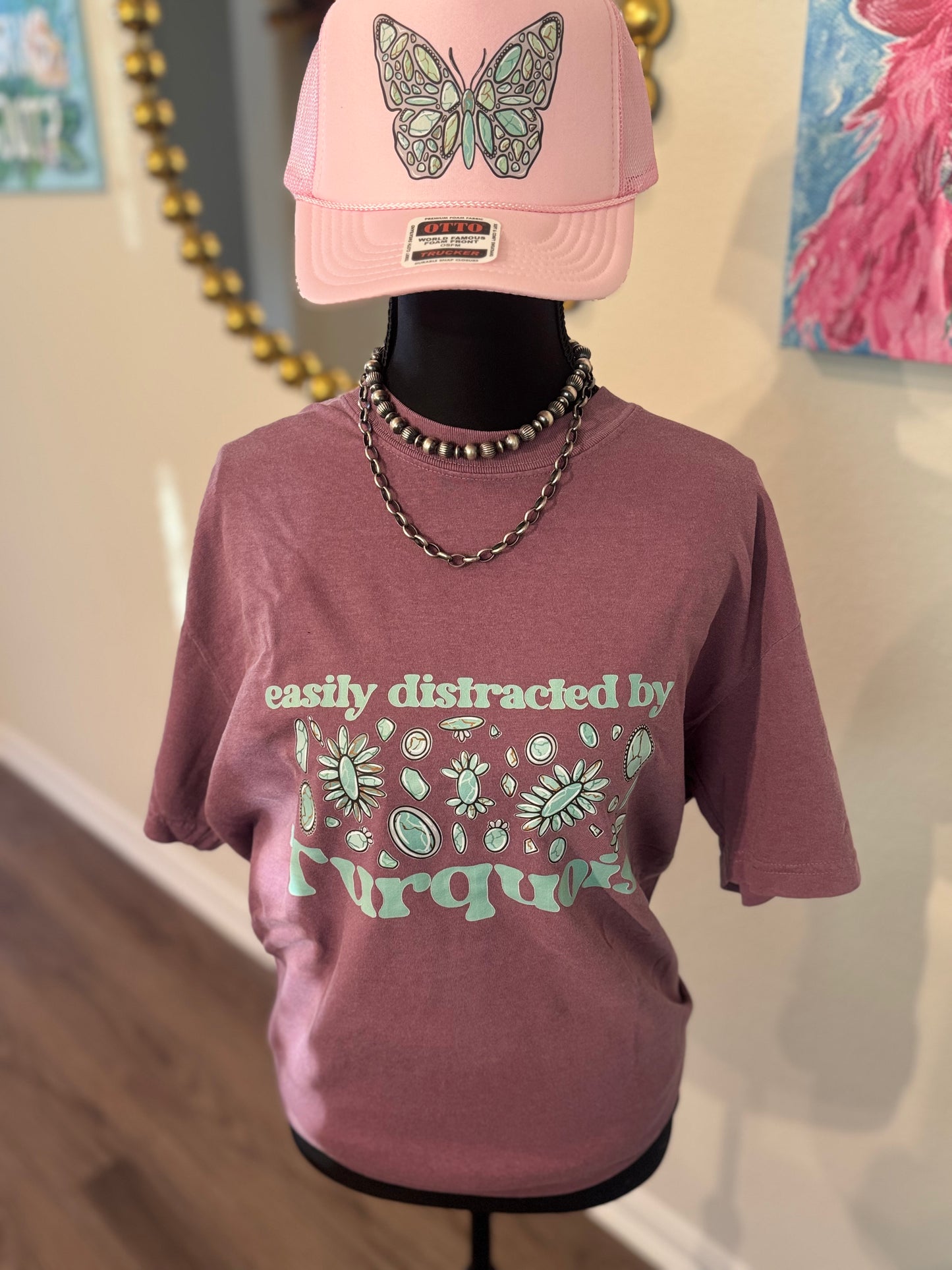 Distracted by Turquoise Tee