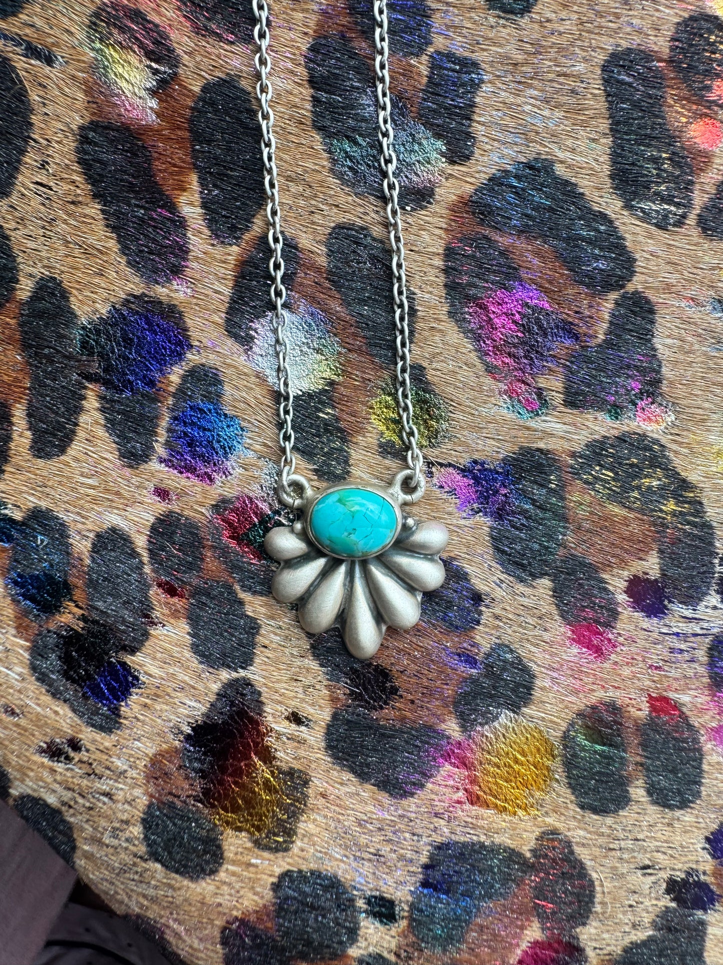 Sterling Silver Turquoise Pendant Necklace