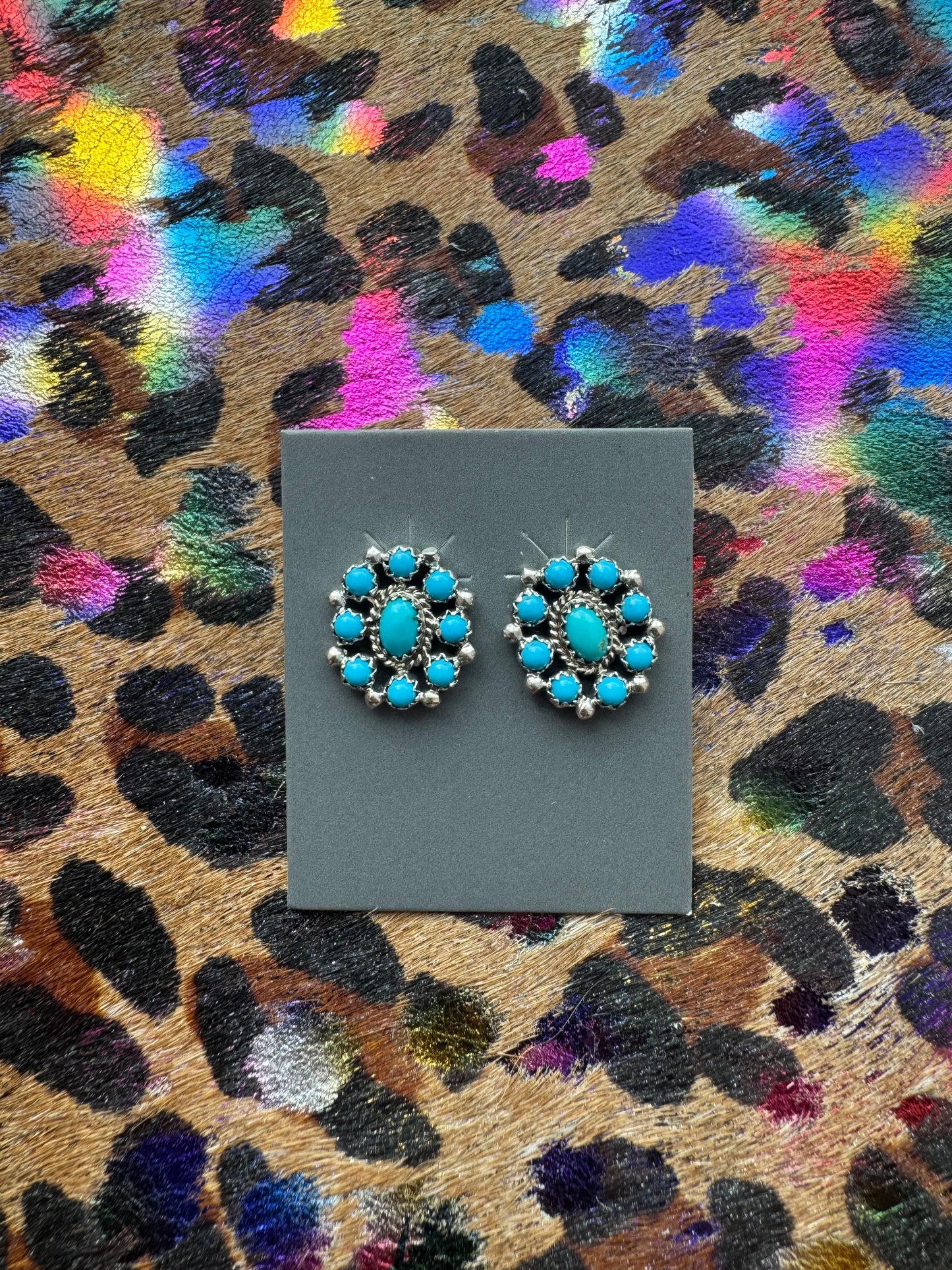 Turquoise Cluster Studs