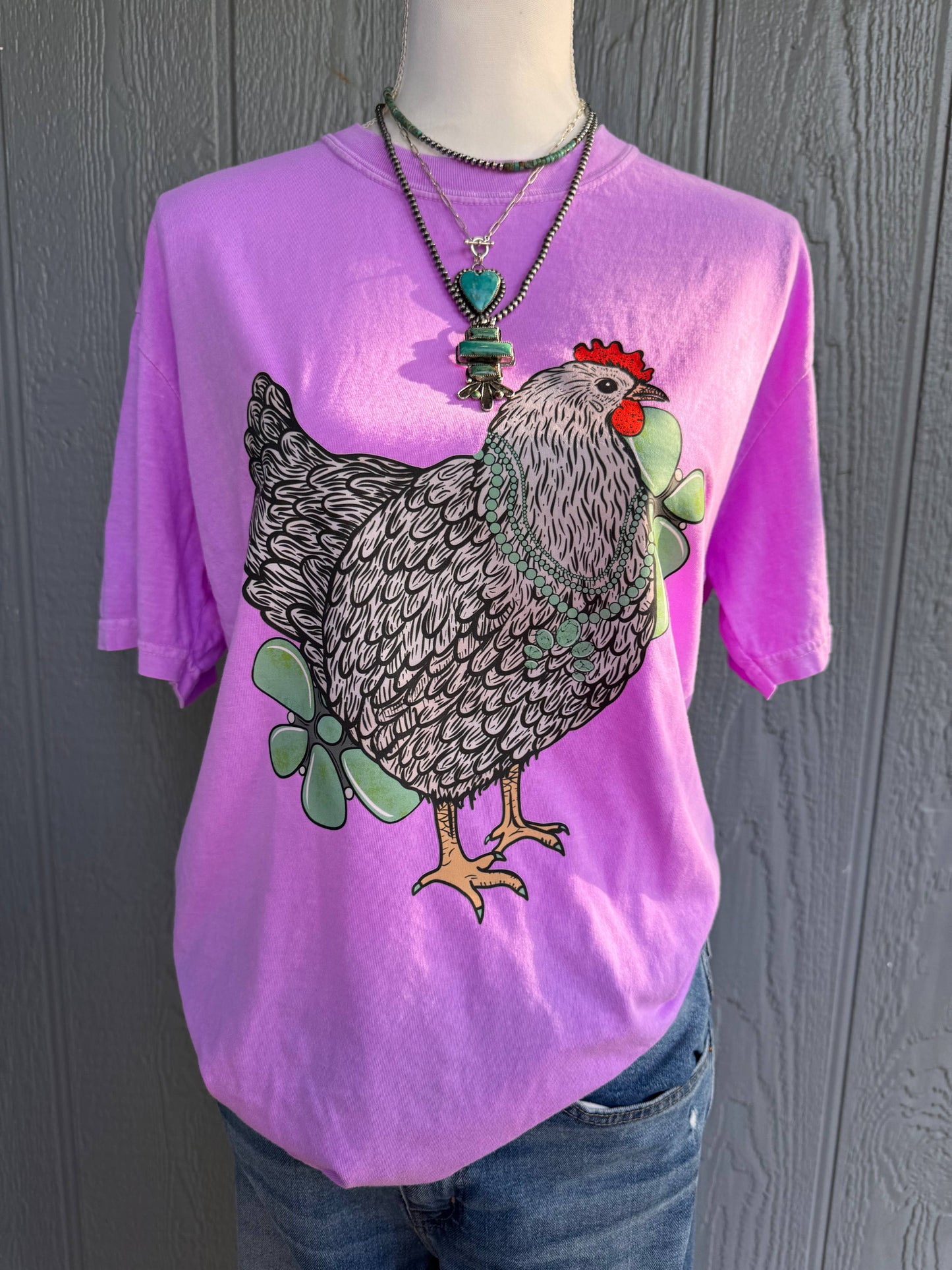 Turquoise Hen Tee