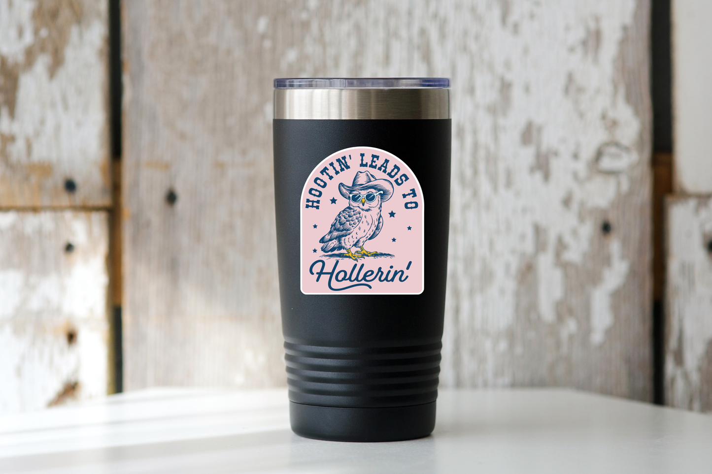 Hootin' Leads to Hollerin' Sticker