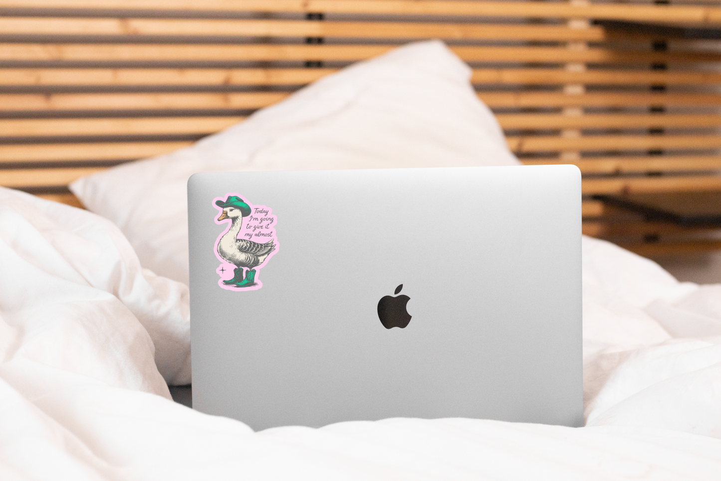 Today I'm Going To Give It My Almost Sticker - duck, cowboy