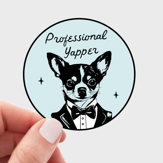 Professional Yapper Sticker - chihuahua, funny, cute, dog