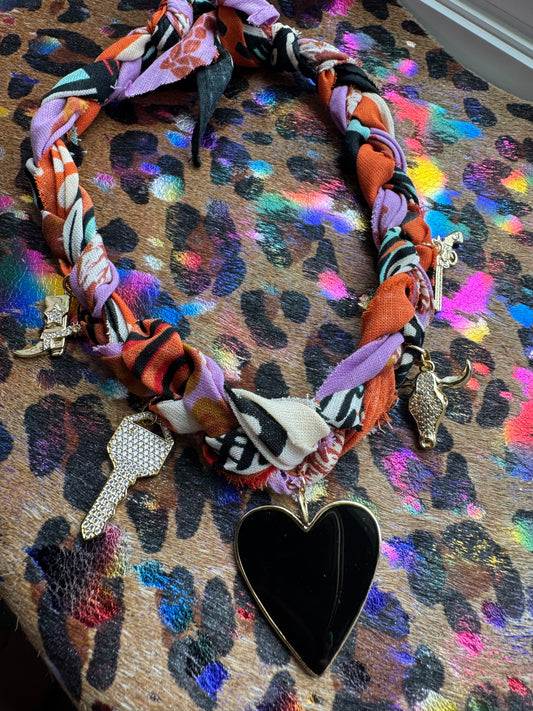 Black Heart Charm Necklace