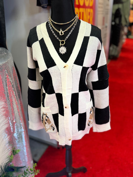 Horse Check Cardigan