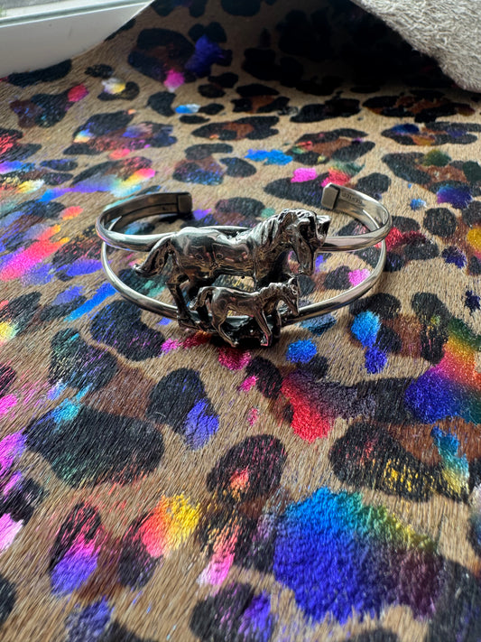 Sterling Silver Horse Cuff