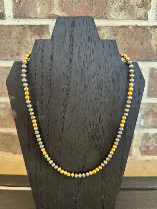 5mm 14K Gold & Navajo Pearl Necklace