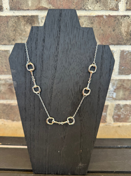 Snaffle Bit Necklace, Silver