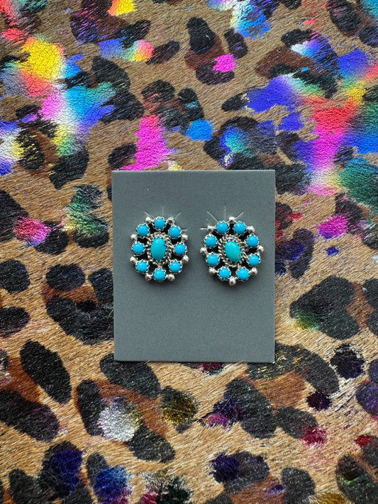 Turquoise Cluster Studs