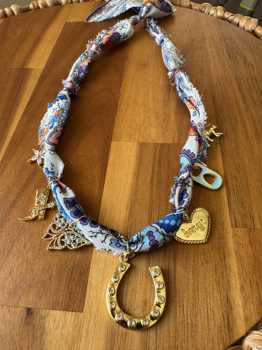 Purple Horseshoe Bandana Necklace